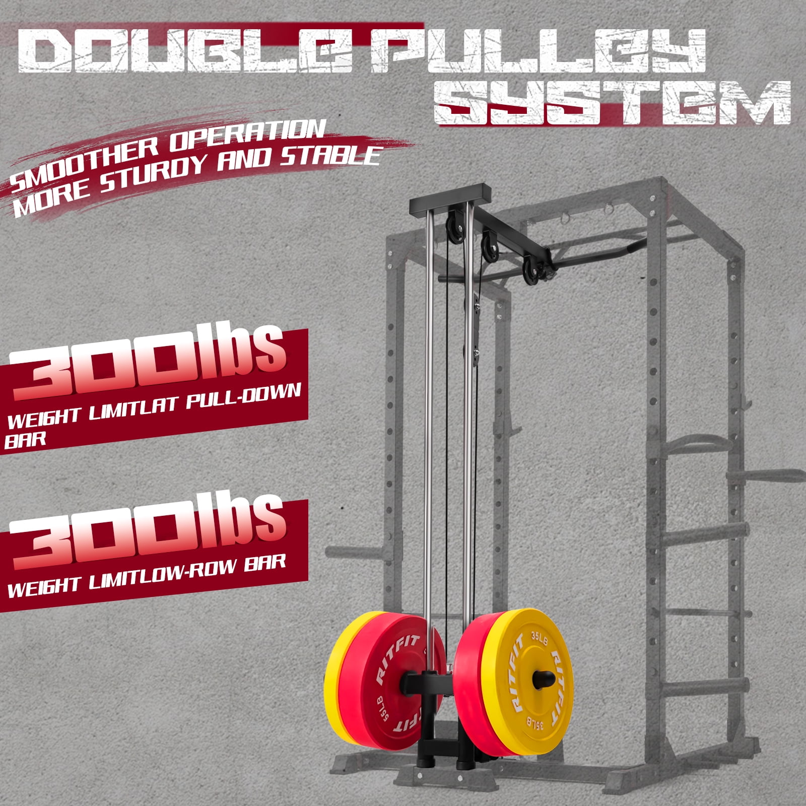 RITFIT All-In-One Squat Rack for Home Gym, PPC02C Multi-Function 1000 LBS Capacity Power Cage with Lat Pulldown, Pulley System, Dip Bar, Landmine & More Power Rack Attachments