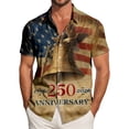 thumbnail image 2 of Linfrsh Mens American Flag Shirt 250th Anniversary 1776-2026 We The People Patriotic USA T-Shirt(Khaki,3XL), 2 of 6