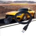 thumbnail image 1 of USB Extension Cord, Black Plastic + Metal + Rubber 1 Meter Long USB Extension Adapter, Motorcycle Boat For Car, 1 of 8