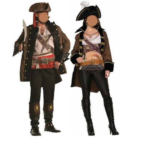 Couples Pirate Buccaneer Jacket With Shirt Costume Accessory Standard Halloween