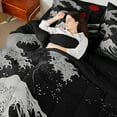 thumbnail image 4 of Feelyou Sun Sea Waves Bedding Comforter Set 7pcs, Cartoon Japanese Queen Bedding Sets, 4 of 8