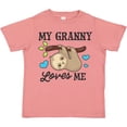 thumbnail image 3 of Inktastic My Granny Loves Me with Sloth and Hearts Boys or Girls Toddler T-Shirt, 3 of 5