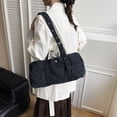 thumbnail image 3 of HUISZJ Denim Shoulder Bag, Adjustable Strap Underarm Bag, Women Fashion Crossbody Bag for Work Shopping Travel College (Black), 3 of 10