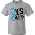 thumbnail image 3 of Inktastic Never Stop Fighting Suicide Prevention Awareness Ribbon Youth T-Shirt, 3 of 5
