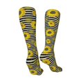thumbnail image 3 of KLL Sunflowers On Black And White Stripes Print Cool Socks Men's Women's Crew Socks Funny Crazy Novelty Stockings, 3 of 8