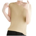 thumbnail image 3 of Htigea Women's Summer Tank Tops Sleeveless Casual Loose Shirts Knit Cami Sweater Vest Gold,2XL, 3 of 4