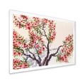 thumbnail image 2 of Red Flowers On The Spring Blossoming Tree II 32 in x 24 in Framed Painting Canvas Art Print, by Designart, 2 of 4