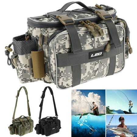 Everso Fishing Storage Bag Waterproof Fishing Tackle Bag Tackle Storage Pouch with Fishing Tackle Box,Fishing tackle bag and photography bag
