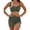 Green., variant on V Neck Solid Color Bikini Set with Skirt,Back Ties Wireless Padded Two Piece Swimsuit,Modest Split Bathing Suits (Women's)