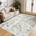 thumbnail image 3 of Reepow 5x7 Brown/Grey Modern Abstract Neutral Indoor Soft Machine Washable Non-Slip Low Pile Carpet Area Rugs for Living Room Dining Room Office, 3 of 9