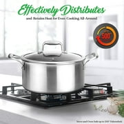NutriChef 8-Piece Nonstick Tri-Ply Stainless Steel Cookware Set