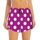 thumbnail image 2 of Balery Purlpe And White Polka Dot Pantalones cortos deportivos para mujer con forro y dos bolsillos, elásticos, para entrenamiento, gimnasio, yoga-XX-Large, 2 of 7
