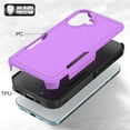 thumbnail image 3 of Defender Case for iPhone 16 6.1'' - Heavy Duty 1 in 1 Design Rugged Full Body Dustproof Shockproof Bumper Non-Slip Protective Cover,Purple,For iPhone 16, 3 of 10