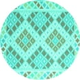 thumbnail image 1 of Ahgly Company Machine Washable Indoor Round Southwestern Turquoise Blue Country Area Rugs, 4' Round, 1 of 4