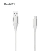 BestKey 3.9 FT Long USB Type C to Type A 3.1 Gen2 Charger Cable 1.2m Nintendo Switch Android Silver