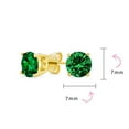 thumbnail image 4 of Bling Jewelry Womens 1-2 CT Round CZ Stud Earrings in Pink Red Blue Brown Green Gold Plated Silver, 4 of 6