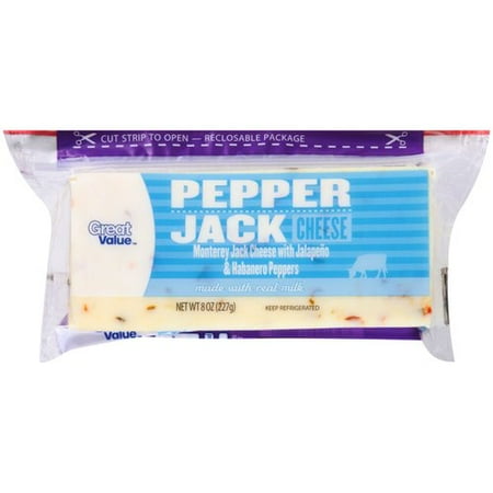 Great Value Pepper Jack Cheese, 8 oz