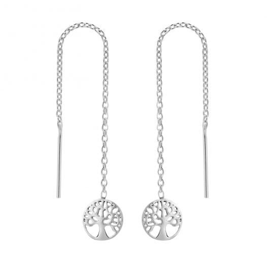 Tree of Life 925 Sterling Silver Threader Earrings