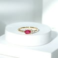 thumbnail image 3 of Rosec Jewels Oval Ruby East West Ring with Diamond for Women (4X6 mm, 0.75 CT, AAA Quality), 14K Yellow Gold, US 10.50, 3 of 8
