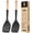 Black, variant on Pack of 2 Silicone Spatula, Non Stick Cooking Utensil Set, Wooden Handle Kitchen Turner for Baking Mixing Grilling Serving Food Heat Resistant (ORANGE)