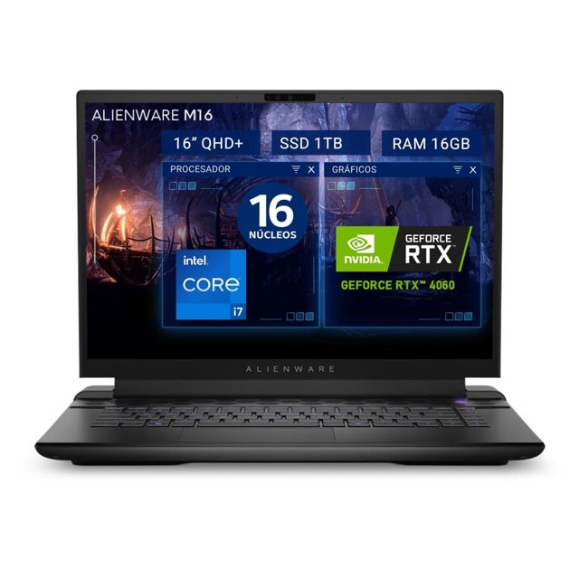Laptop Gamer Dell Alienware M16 Intel Core i7 Nvidia Geforce RTX 4060 16GB RAM 1TB