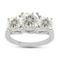 thumbnail image 2 of 3.24 Carat Center 7MM & Side 6MM Round Cut Lab Created Moissanite Diamond 3 Stone Engagement Ring For Women 10K Solid White Gold (G-H Color, VVS1 Clarity, 3.24 Cttw)-9.5, 2 of 7
