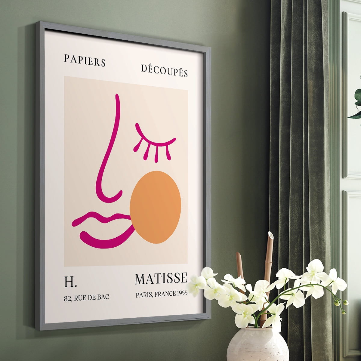 Matisse CLXV Framed Print in Gray Solid Wood 22 x 28 Framed Print