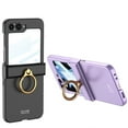 thumbnail image 2 of Allytechgroup Galaxy Z Flip 7 Case with Screen Protector, Ultra Slim Fit Ring Holder Shockproof Anti-slip Rugged Hybrid Phone Case for Samsung Galaxy Z Flip 7, Purple, 2 of 8