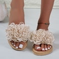 thumbnail image 2 of Dakaela Flower Flat Sandals for Women Comfortable Summer Beach Walking Slippers Arch Support Open Toe Casual Slip on Slides White 6.5, 2 of 7
