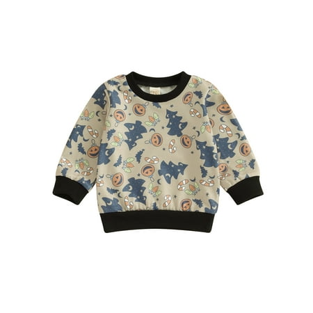 

Mioliknya Christmas Baby Sweatshirt Long Sleeve Tree Pumpkin Print Hoodie