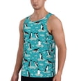 thumbnail image 2 of Gukieu Penguins On The Ice In The Sea Print Men's Quick Dry Fitness Vest, Round Neck Sleeveless Fitness Bodybuilding Top-3X-Large, 2 of 7