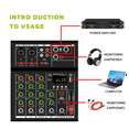 thumbnail image 2 of -A4 Professional Portable Digital Dj Console with USB Mixer Border Live Singing 4 Channel Audio Mixer Black, 2 of 7