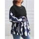 thumbnail image 5 of - Blusa de mernidad con estampado gráfico de manga larga con cuello redondo para mujer, 5 of 5