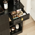 thumbnail image 2 of Planntonneo Pantry Hutch Cabinet with Storage, Kitchen Organizers with Microwave Stand & Power Outlet, Black, 2 of 8