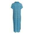 thumbnail image 5 of Tosmy Womens Dresses Female Fashion Casual Loose Versatile Striped Dress V Neck Low Slit Sweater Dress Travel Vacation 2024, 5 of 5