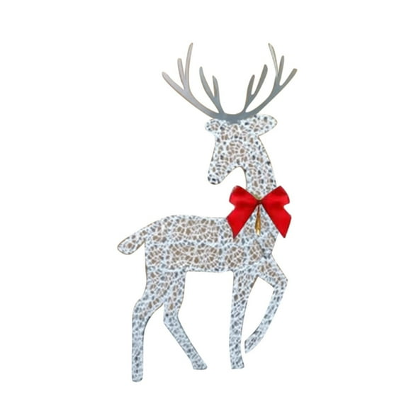Marqueurs de Plantes 78*40 cm Renne de Noël Luminaires d'Extérieur Led Rennes Clignotants Familles Grand Renne Lumineux Maison Jardin et Décorations de Rennes avec Clous de Sol Déco de Noël Automne D