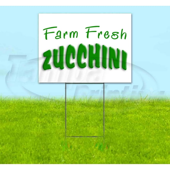 Farm Fresh Zucchini (18" x 24") Yard Sign, Includes Metal Step Stake