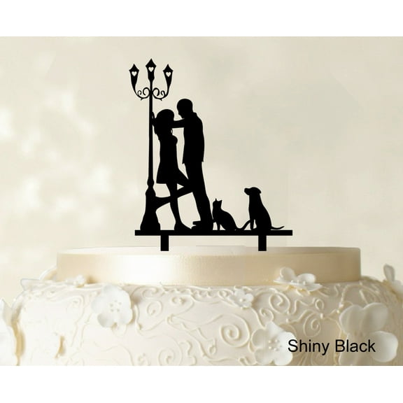 "Printtoo Couple Wedding Cake Topper Personalized Silhouette Cake Topper Color Option Available 4""-6"" Inches Wide"