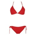 thumbnail image 5 of Duoif Bikini Sets for Women, Women's String Two Piece with Tie Side Bottom Swimsuit Bathing Suits Womens Swimsuits Red L, 5 of 5