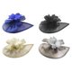 thumbnail image 1 of Juego de 4 tocados de malla para mujer, con flores y plumas, estilo vintage, para cóctel o fiesta de té. Azul Negro Beige Gris, 1 of 4