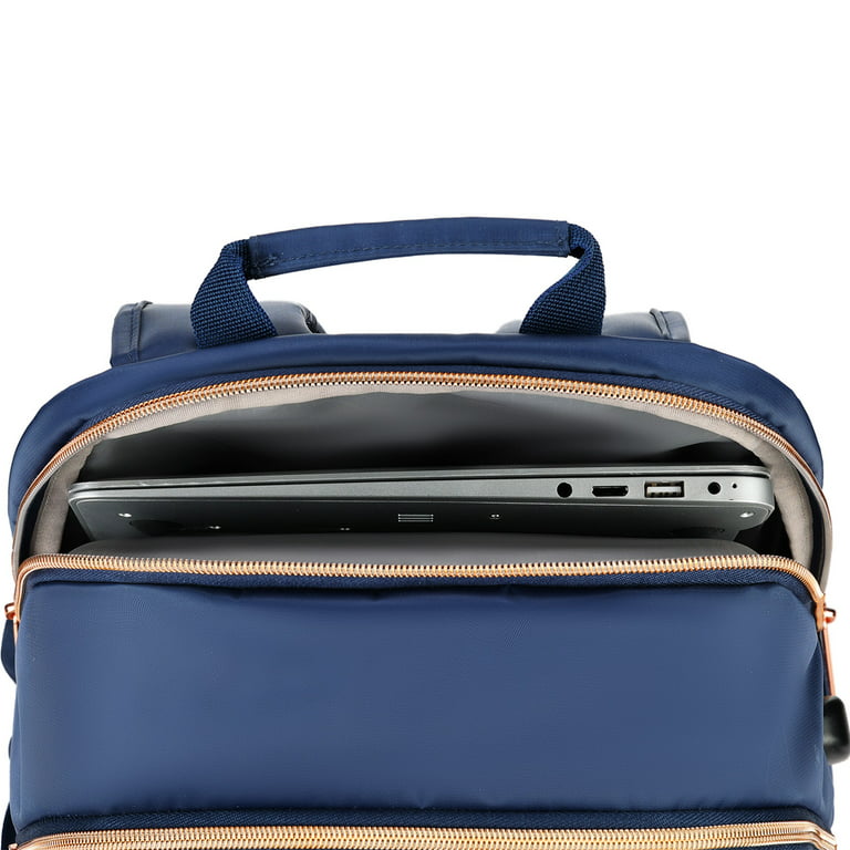 Swissdigital Remi Laptop Backpack w/ Smart USB Charge Port, Padded Laptop Pocket - Navy