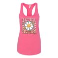 thumbnail image 2 of Wild Bobby Retro Better Together Daisy Smiley Face Checkered Background Vintage Women Racerback Tank Top, Hot Pink, Large, 2 of 6