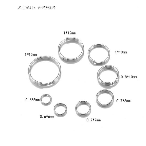 500pcs Stainless Steel Round Split Keychain with Carabiner Clips for Keys, Bags, Purses - Replacement Hooks for Crafts