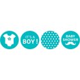 thumbnail image 2 of Darling Souvenir 190 Pieces Teal Green Baby Shower Favor Stickers - Chocolate Candy Label Wrappers for Newborn Party, Mini Seals & Decor, 2 of 2