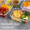 thumbnail image 3 of TechGen Airtight Borosilicate Glass Meal Prep Containers with Snap-Lock Lids, Portion Control Bento Boxes, Microwave Oven Freezer & Dishwasher Safe, 2 or 3 Compartments, 10-Piece Set, 3 of 6