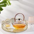 thumbnail image 3 of Gold Round Glass Mirror Tray Organizer Perfume Jewelry Holder Bathroom Vanity Makeup Tray, 3 of 23