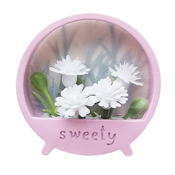 Casa de muñecas a escala 1/12, modelo de flor de hierro forjado para armar, paisaje con flores artificiales, regalo para mini casa de muñecas para jardín, hogar, niña, niño. Rosado