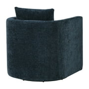 Comfort Pointe Sheldon Navy Blue Fabric Swivel Barrel Accent Chair