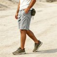 thumbnail image 5 of Men's Flex Casual Cargo Shorts, Lightweight Water Resistant Golf Shorts,Comfortable Stretch Waist Work Shorts with Multi-Pocket Light Gray XL, 5 of 9