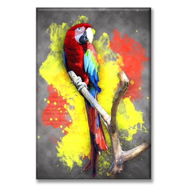 Cuadro Canva Listo Para Colgar Tipo Galería Parrot 50X75 cm